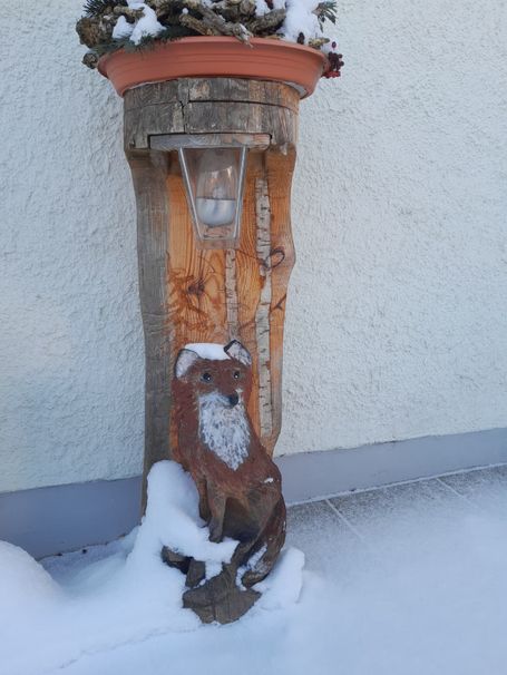 Skulptur Fuchs im Winter