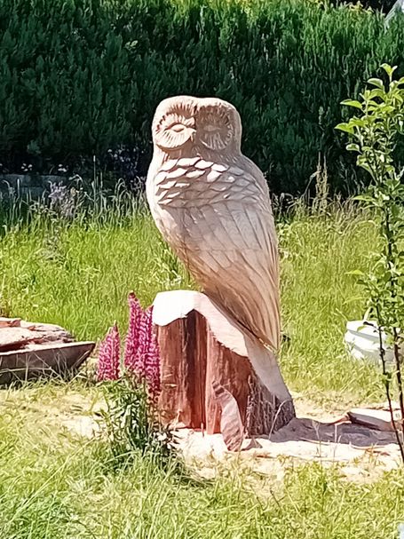 Holz-Eule aus dem Erzgebirge – handgefertigt