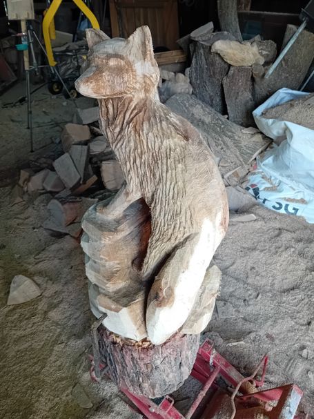 Holzskulptur Fuchs von Andreas Patzak